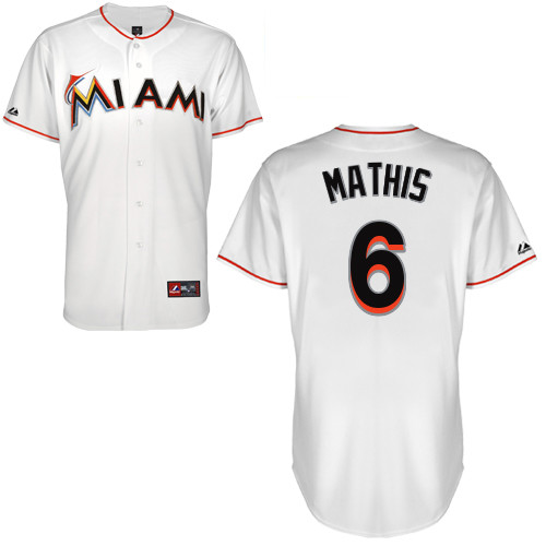 Jeff Mathis #6 Youth Baseball Jersey-Miami Marlins Authentic Home White Cool Base MLB Jersey